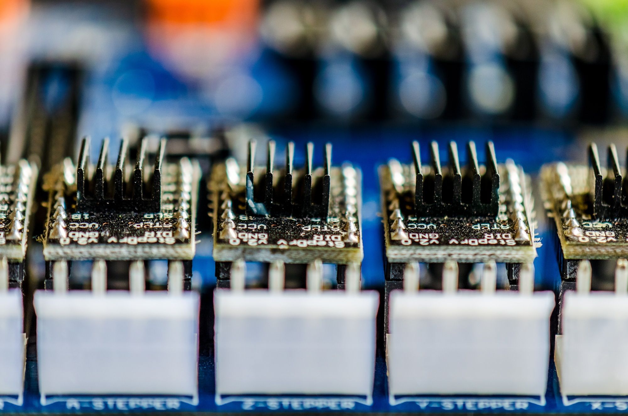 Visualizing data, close up of electronic components of a printed circuit board for a computer