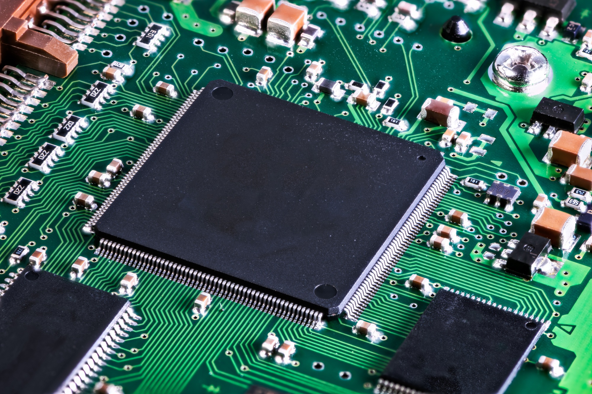 Processor chip on computer mainboard